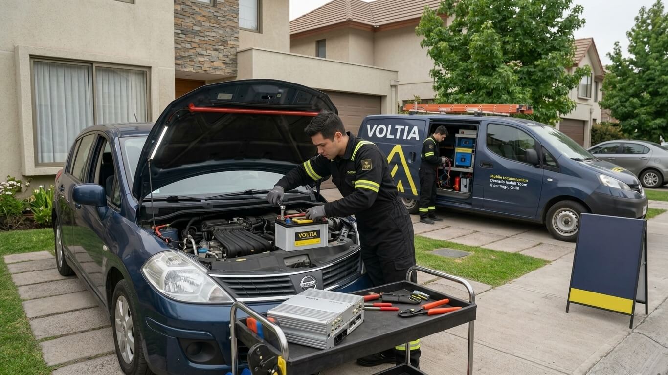 Técnico de VOLTIA revisando motor